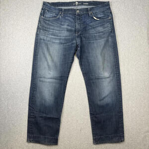 7 for all Mankind Mens Size 40 Medium Wash Austyn Relaxed Fit Straight Leg Jeans